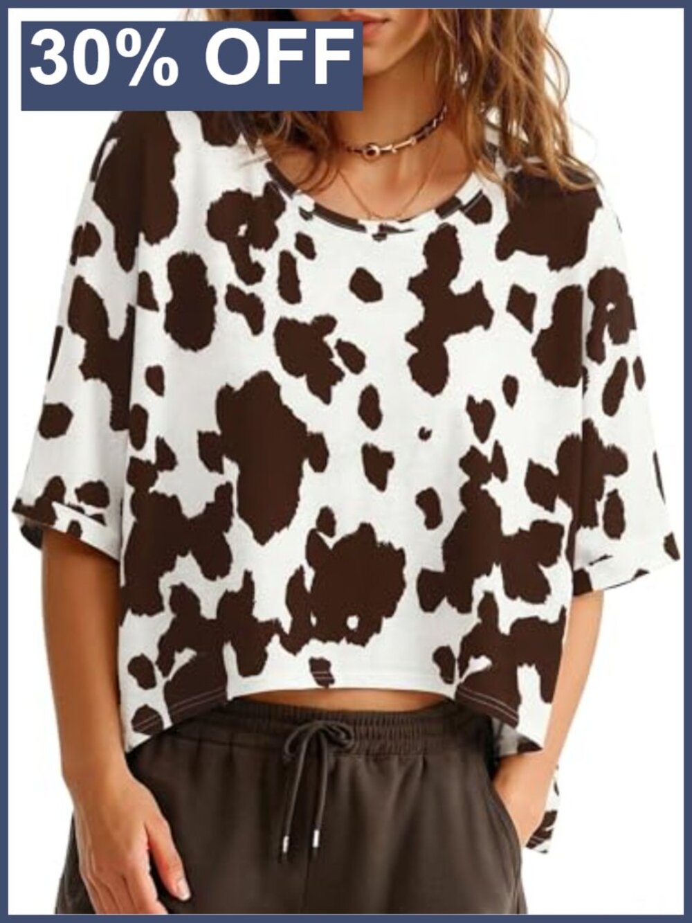 Oversized Cropped T-Shirt Loose Fit Casual Short Sleeve Tee Top